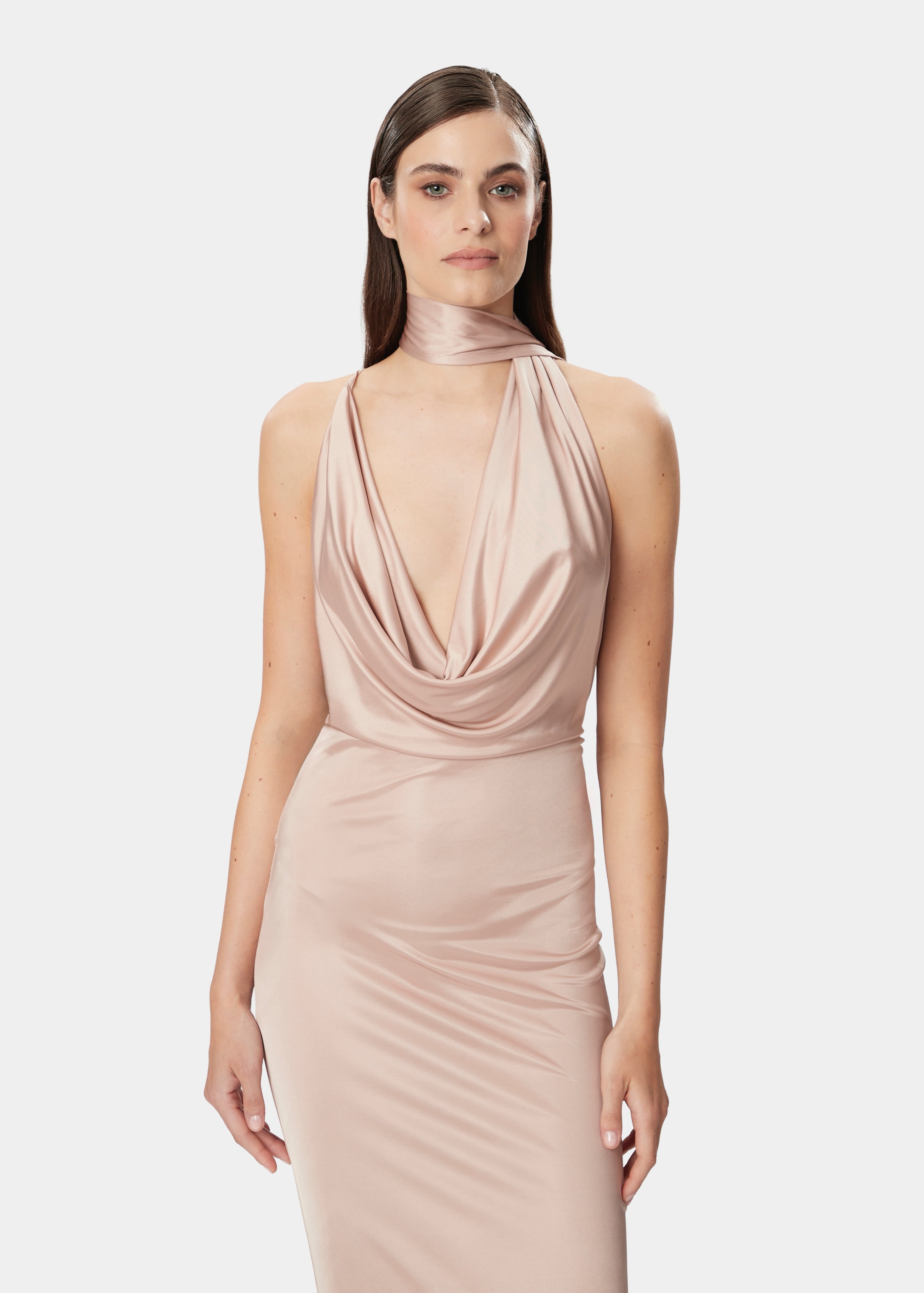 VIVIENNE DRESS SATIN OPAL
