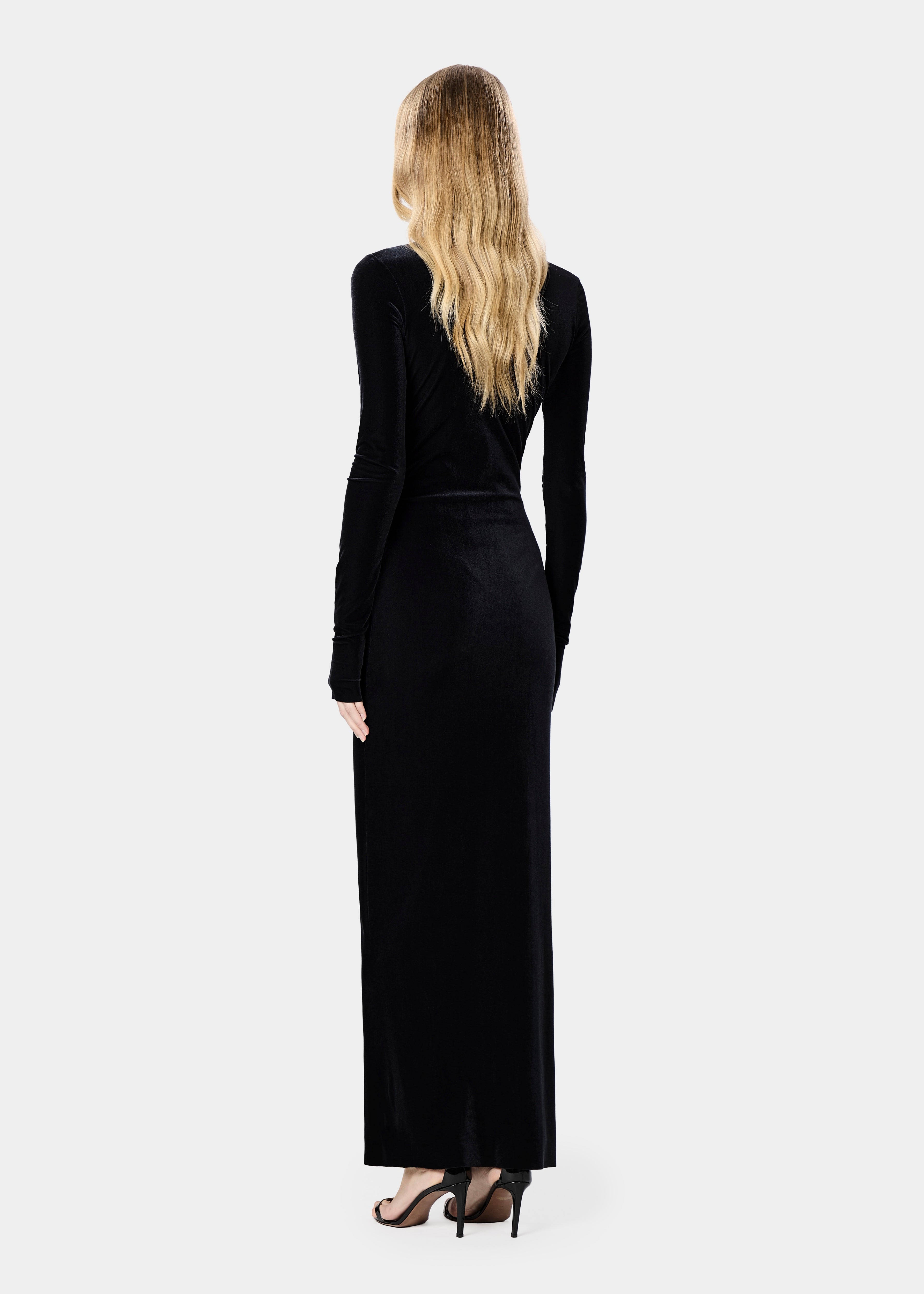 ZEDA DRESS VELVET JET BLACK