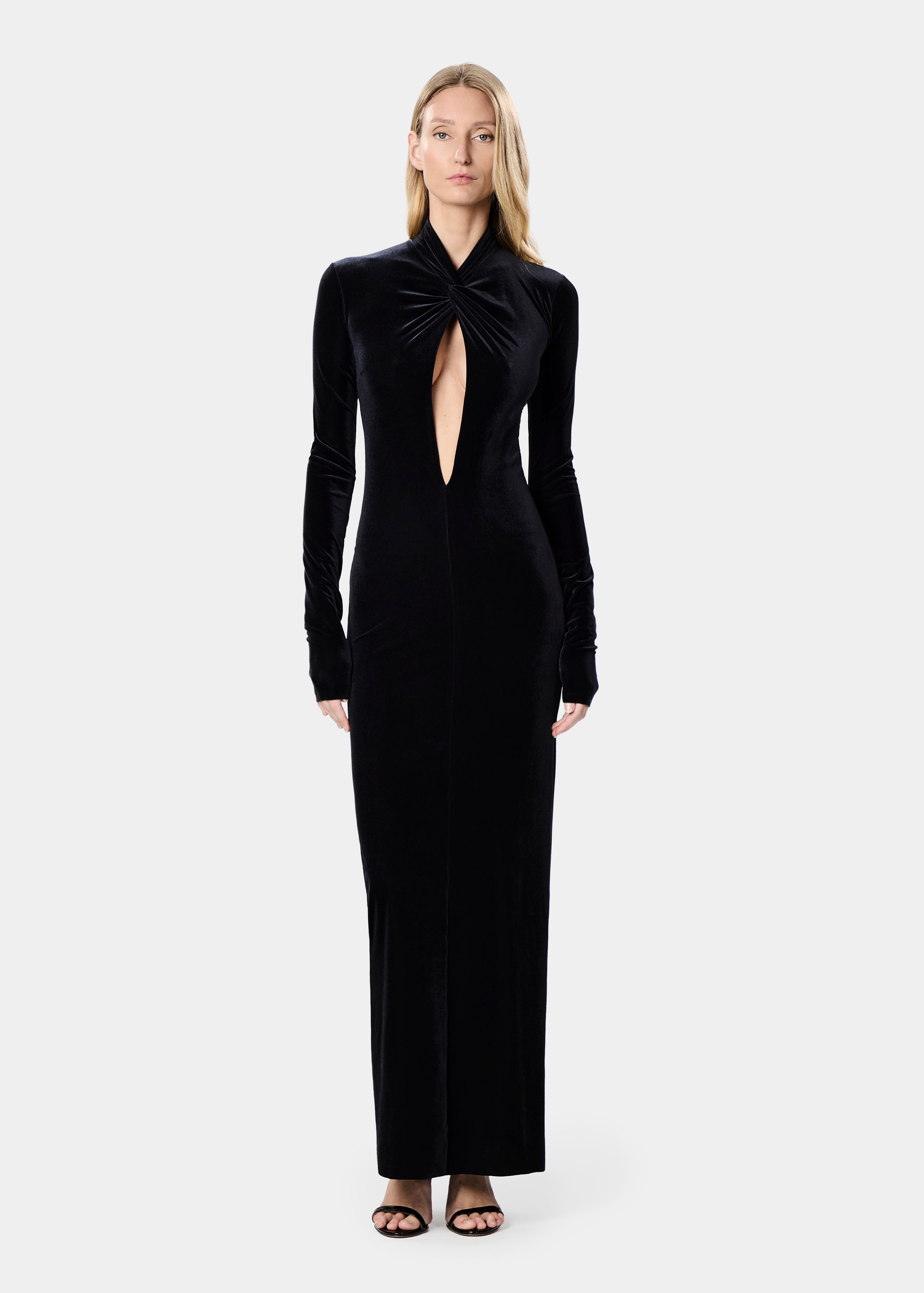 ZEDA DRESS VELVET JET BLACK