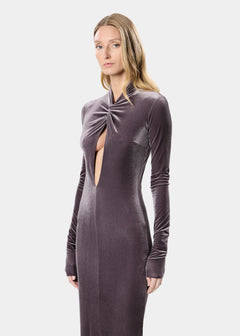 ZEDA DRESS VELVET PERLE NOIR