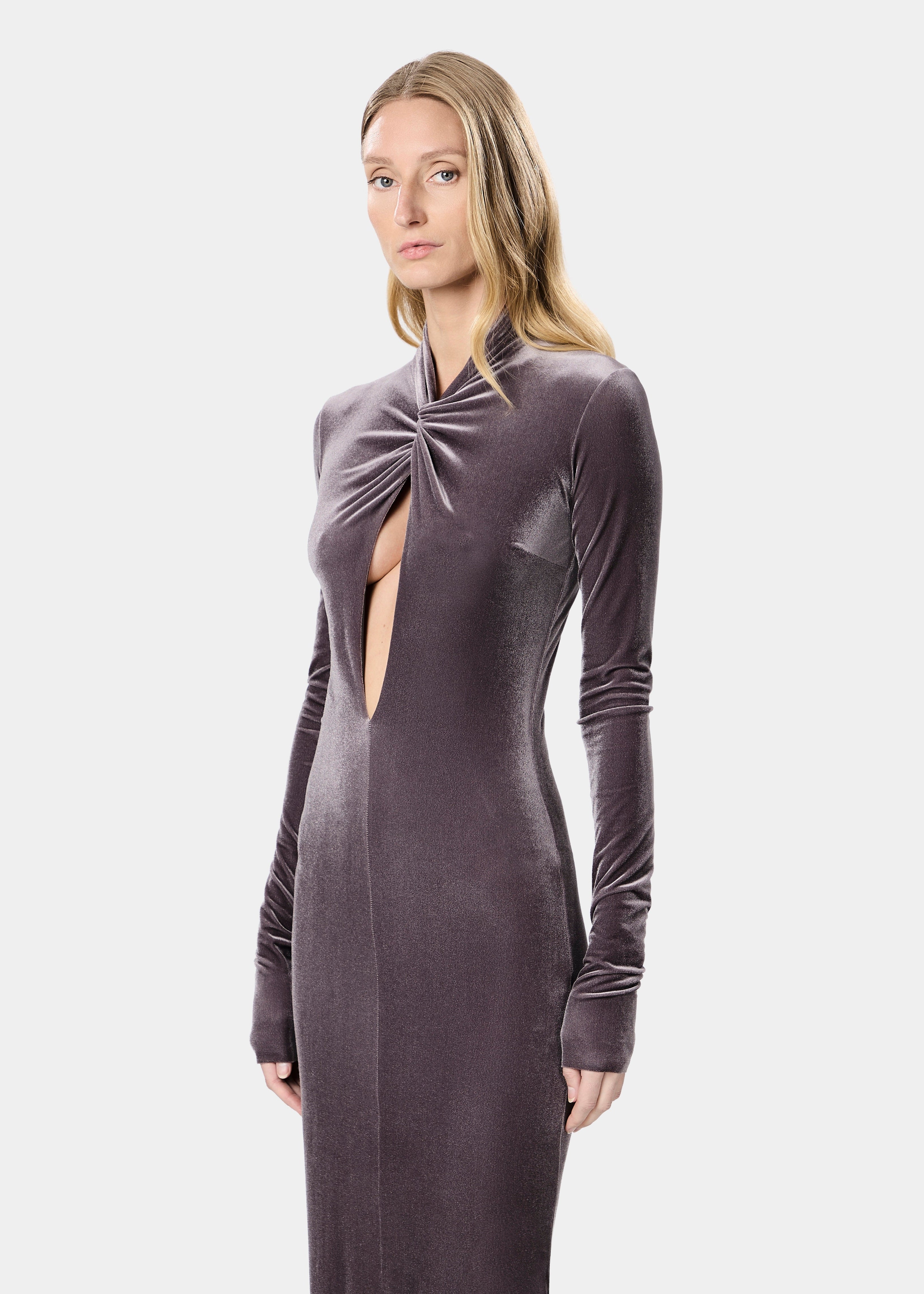 ZEDA DRESS VELVET PERLE NOIR