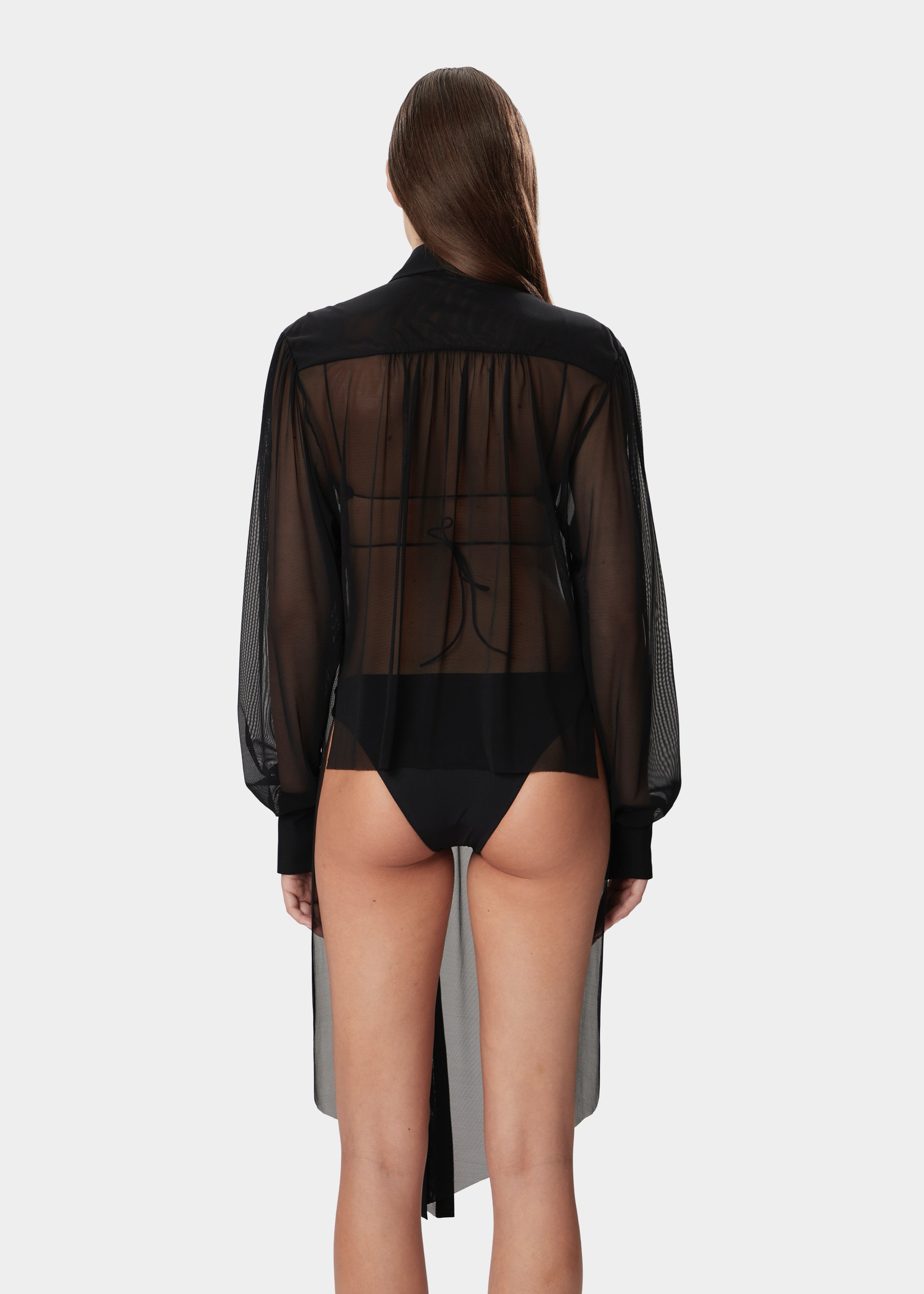 ZOYA SHIRT SHEER DEEP BLACK