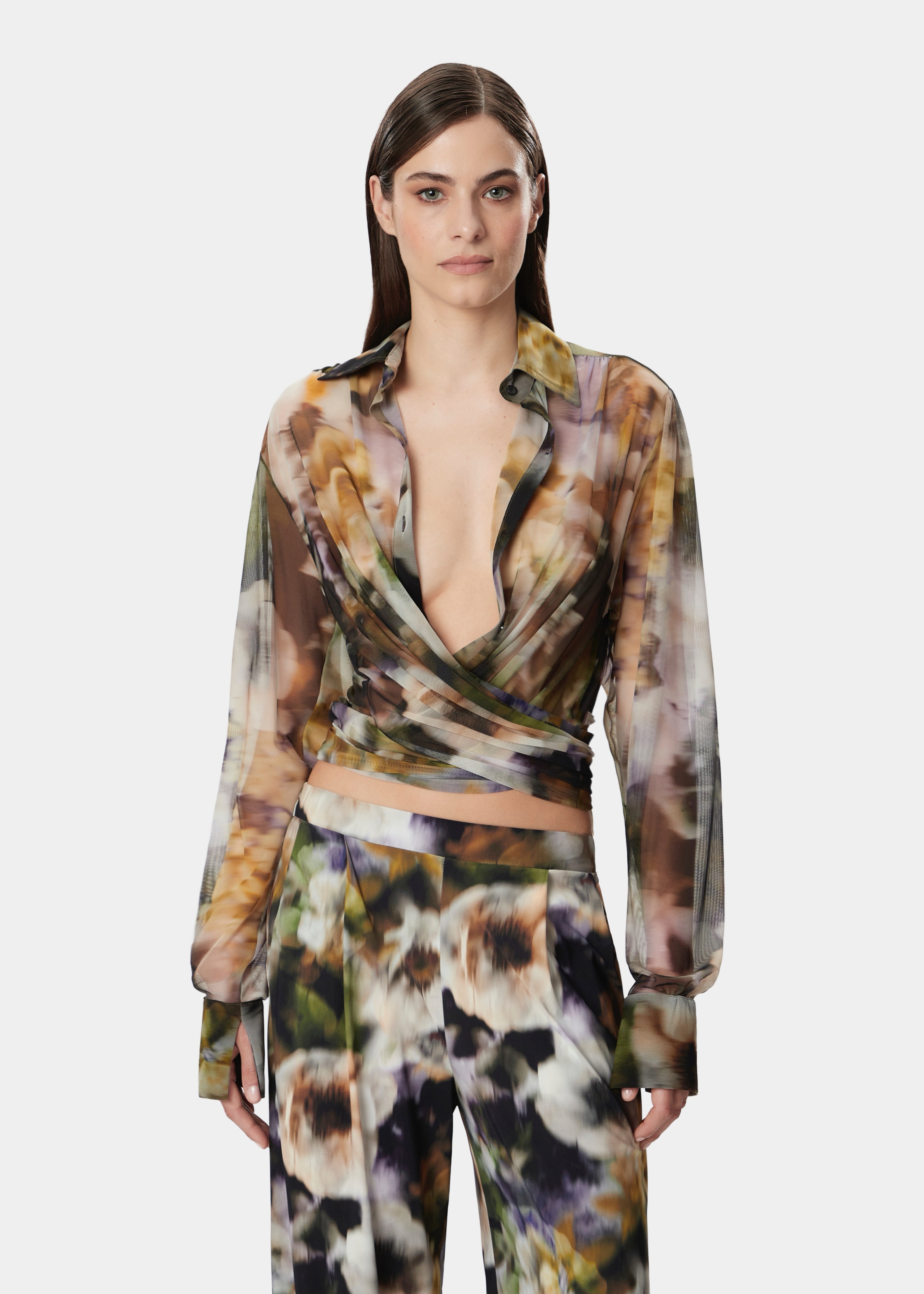 ZOYA SHIRT SHEER FADED FLORAL