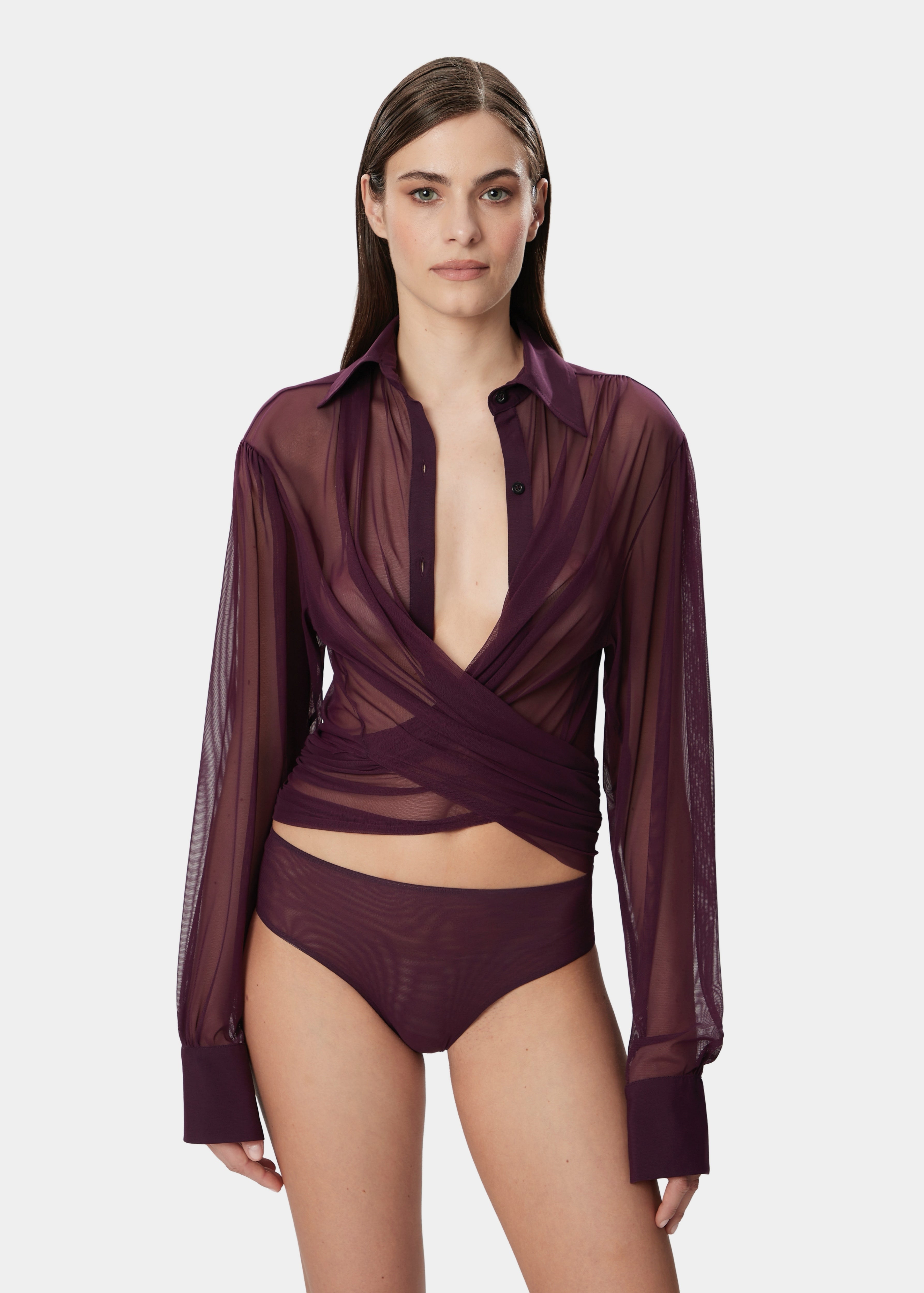 ZOYA SHIRT SHEER MULBERRY