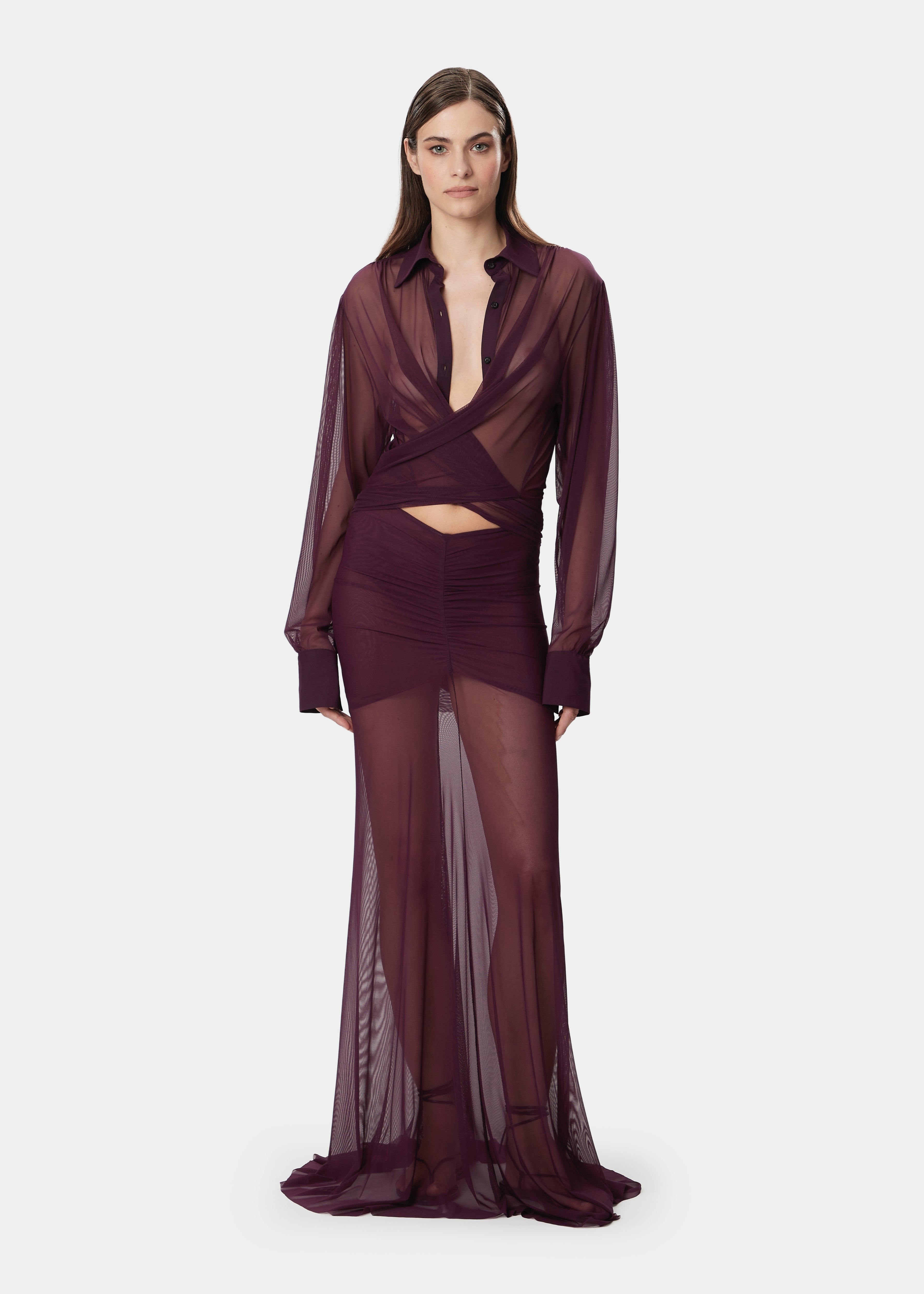 ZOYA SHIRT SHEER MULBERRY